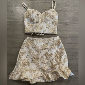 Lulu's Gold and Cream Floral Set